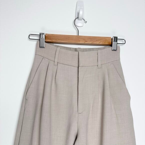 Abercrombie & Fitch Sloane Tailored Wide Leg Pants Trousers |Light Taupe| SZ XXS - Picture 4 of 10